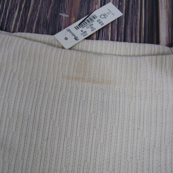 Madewell Womens Medium Ivory White Jacquard Funnelneck Top - Picture 3 of 7